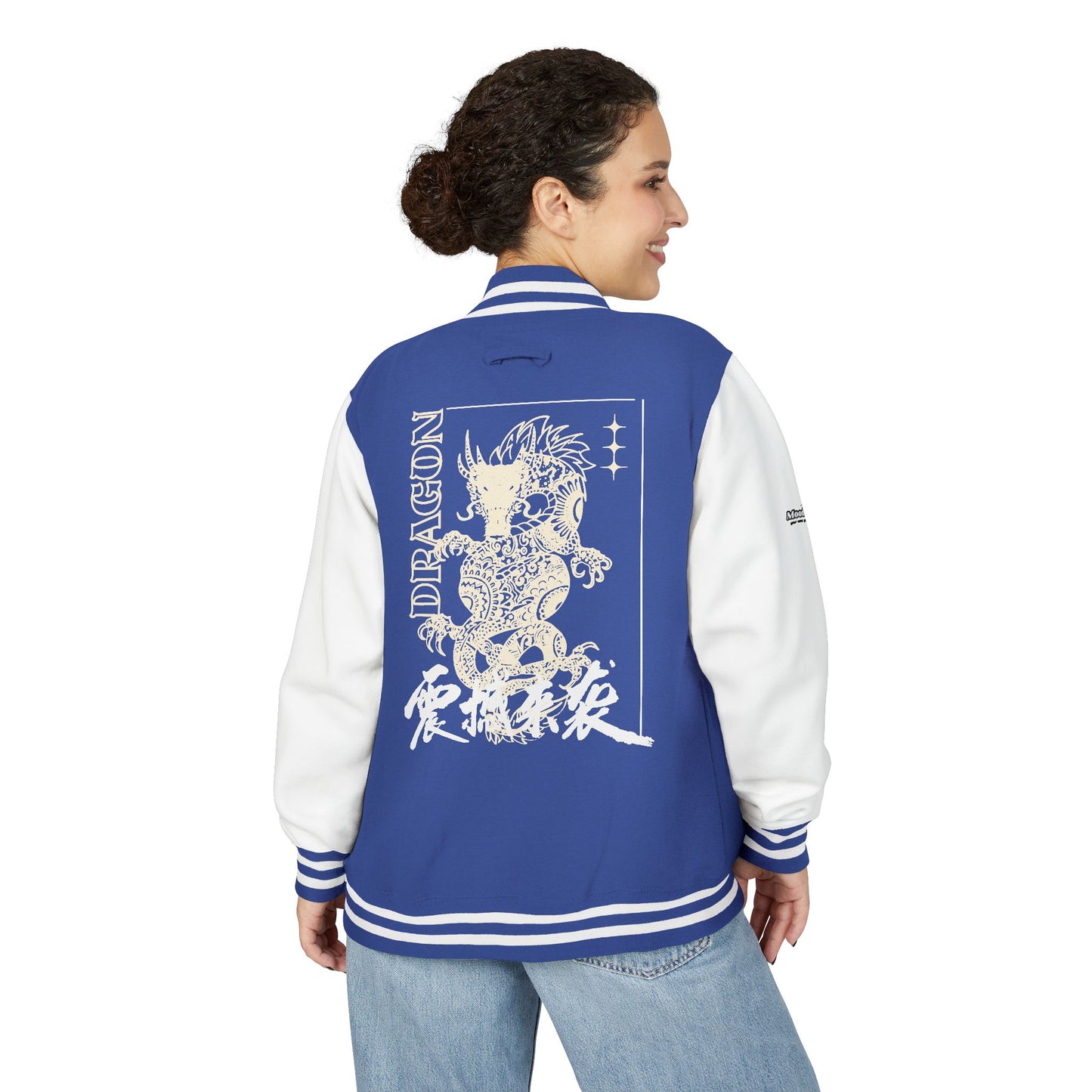 Dragon Graphic Letterman Jacket | Varsity Streetwear with Back Dragon Art