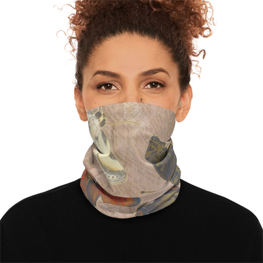 Butterfly Vintage Winter Neck Gaiter | Cozy Floral Scarf with Drawstring