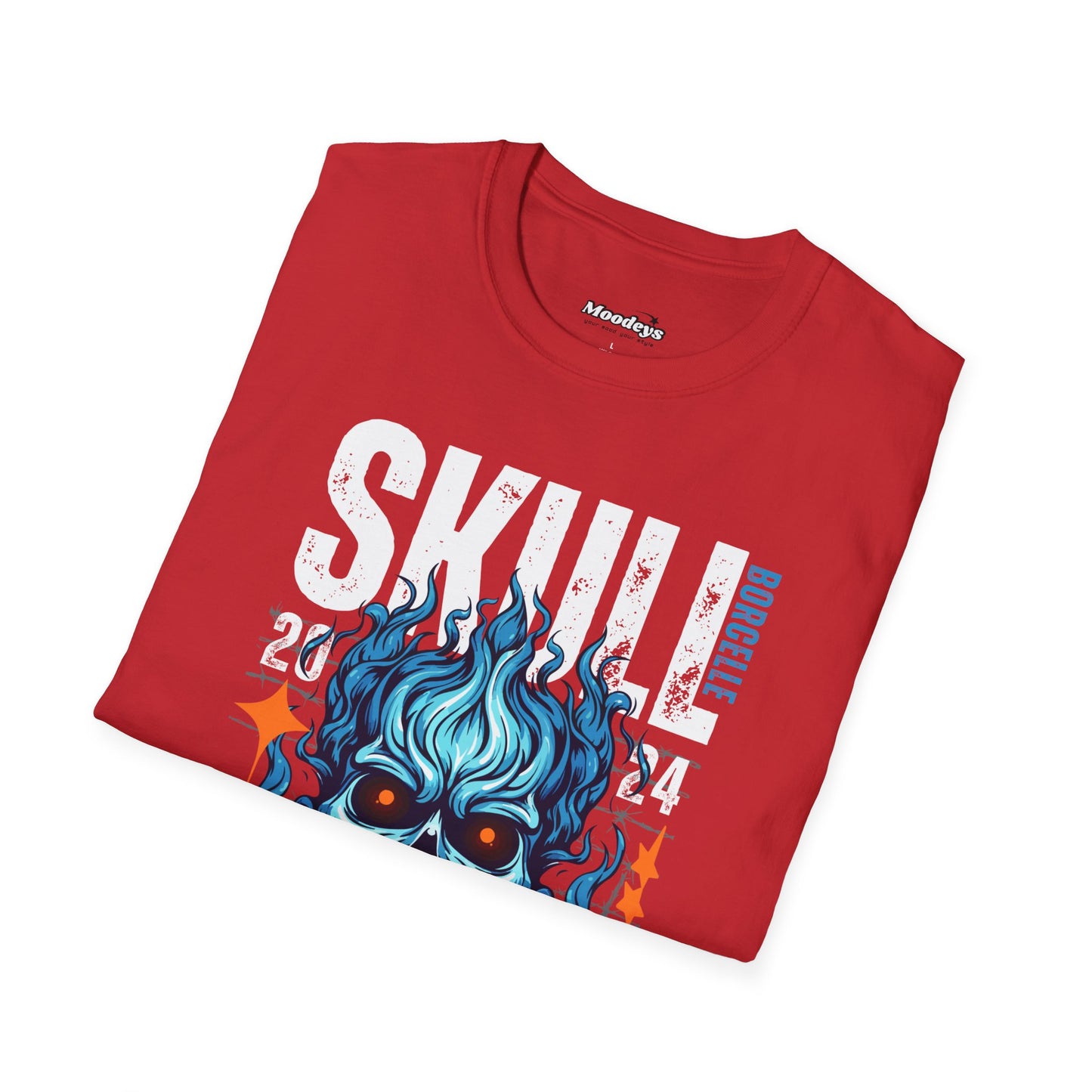 Blue Flame Skull Tee Streetwear | Graphic Cotton T-Shirt for Men & Women