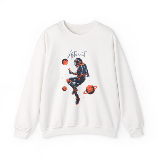 Astronaut Crewneck Sweatshirt | Floating Space Graphic