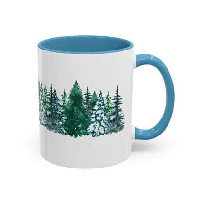 Pine Forest Accent Coffee Mug | Woodland Winter Gift (11/15 oz)
