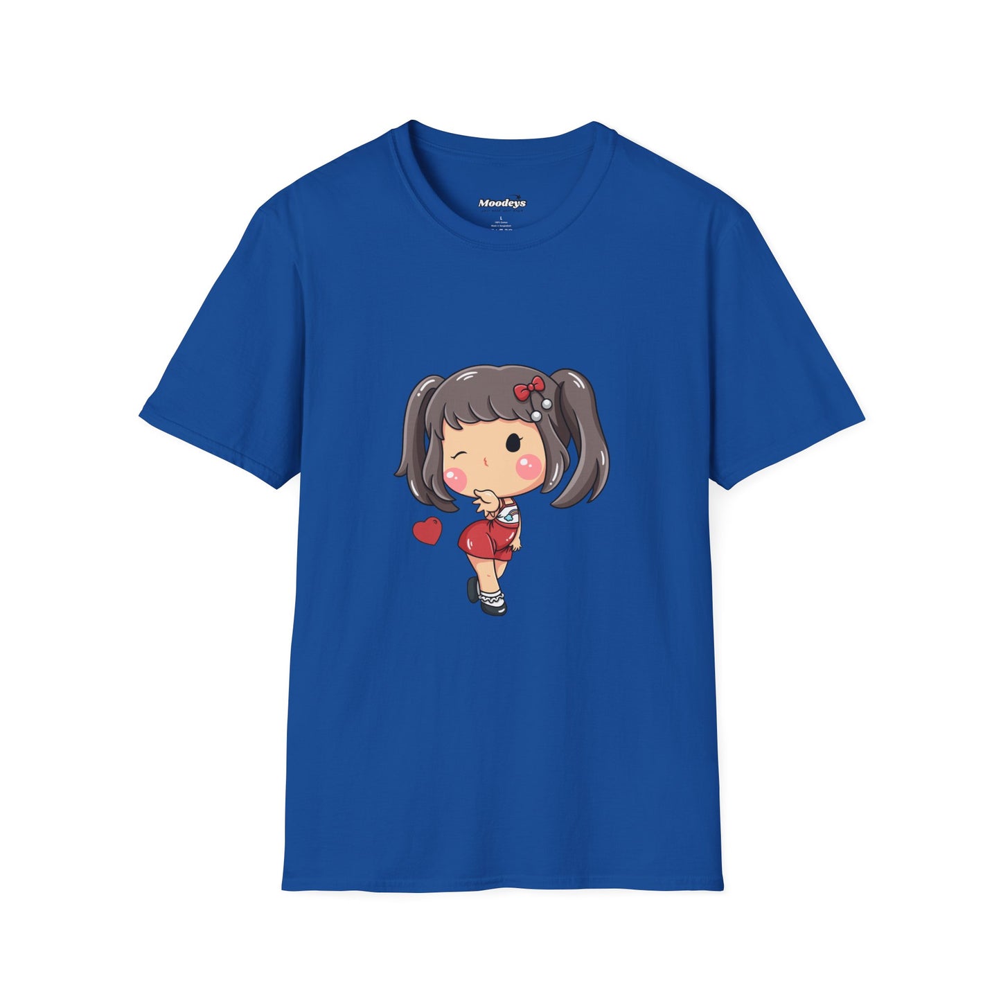 Kawaii Heart Girl Tee | Cute Chibi Graphic Cotton T-Shirt for Girls