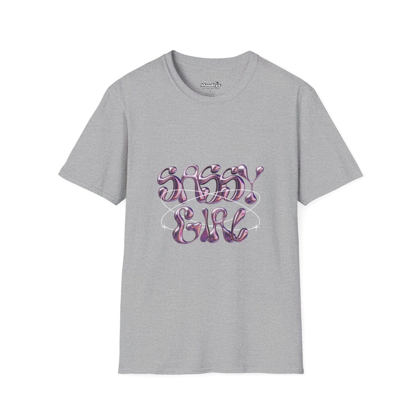 Sassy Girl Tee | Retro Swirl Graphic Cotton T-Shirt for Women