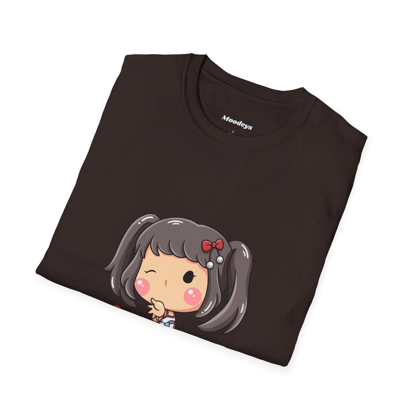 Kawaii Heart Girl Tee | Cute Chibi Graphic Cotton T-Shirt for Girls