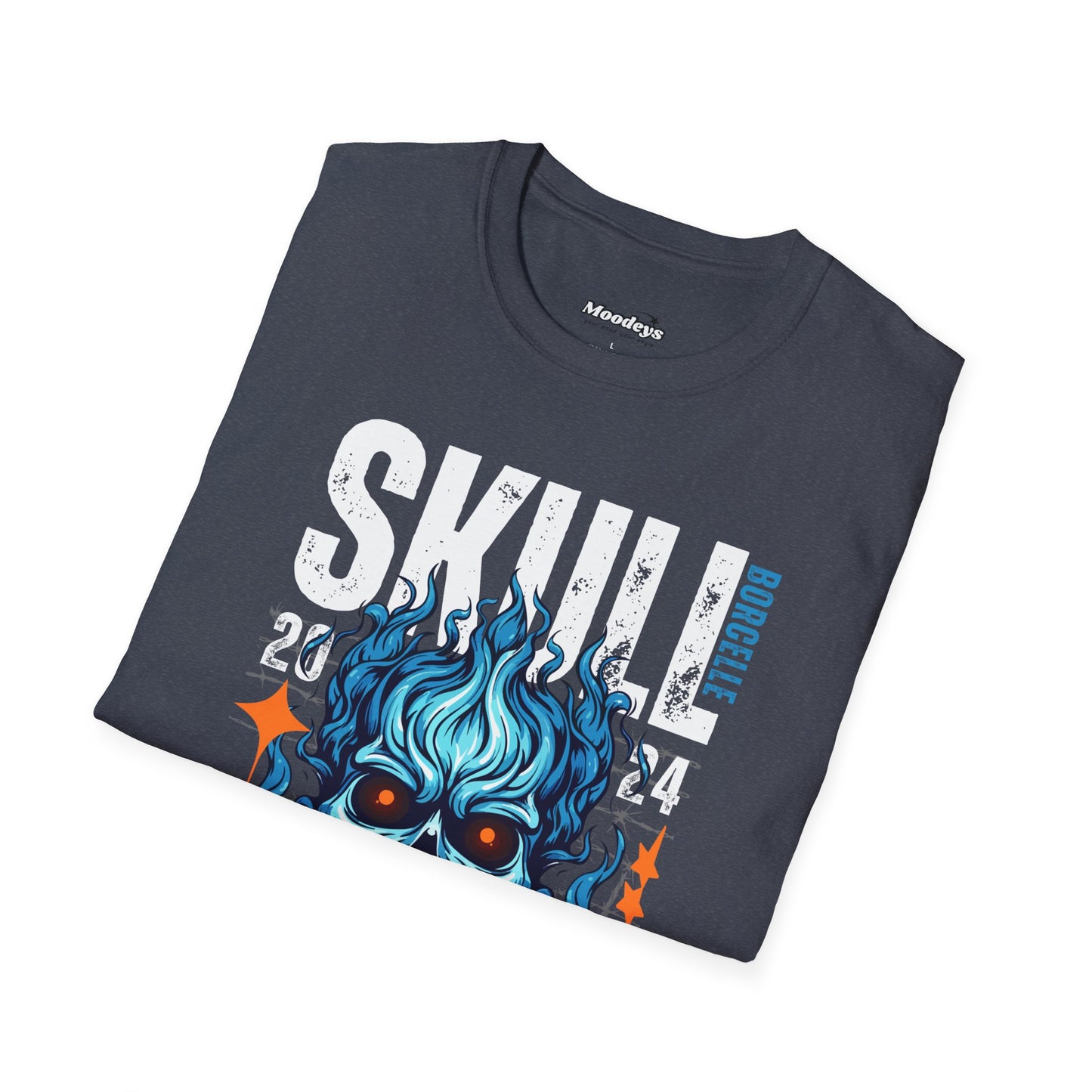 Blue Flame Skull Tee Streetwear | Graphic Cotton T-Shirt for Men & Women