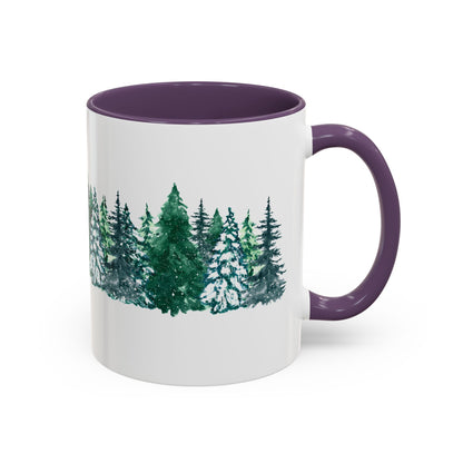 Pine Forest Accent Coffee Mug | Woodland Winter Gift (11/15 oz)