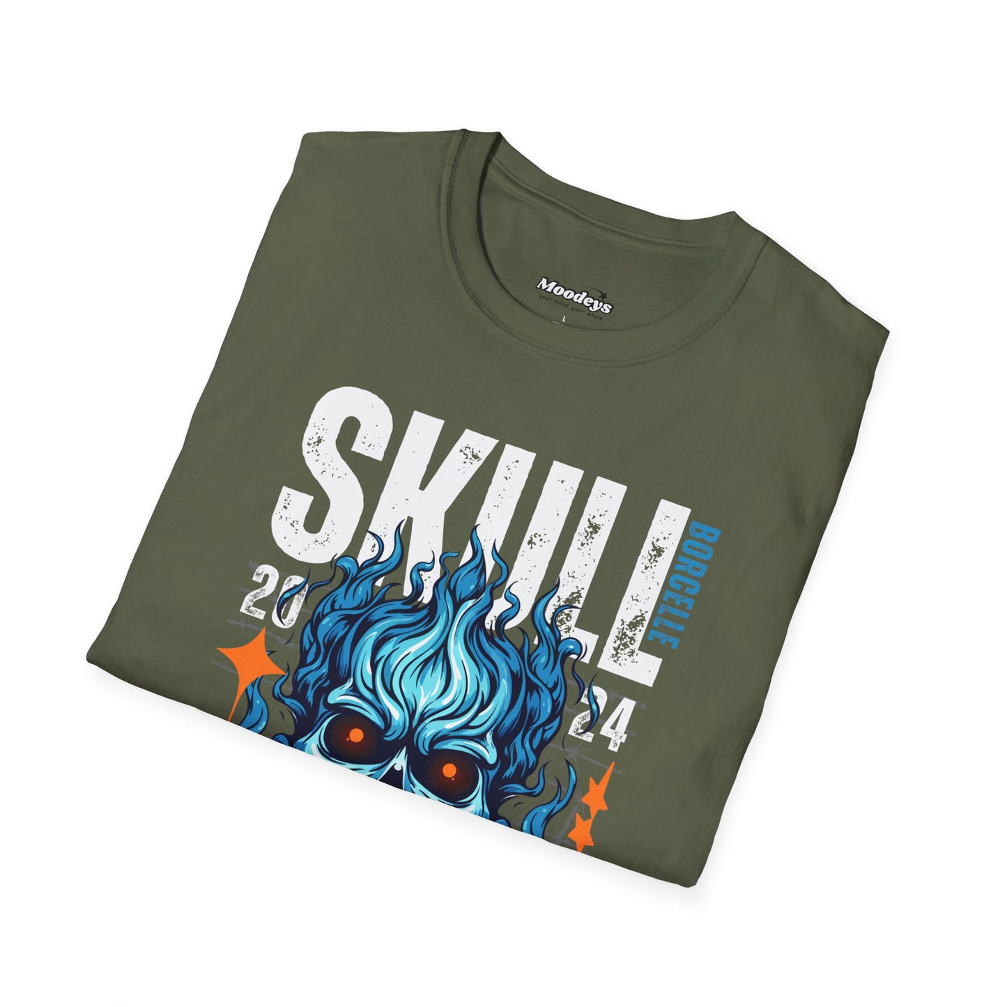 Blue Flame Skull Tee Streetwear | Graphic Cotton T-Shirt for Men & Women