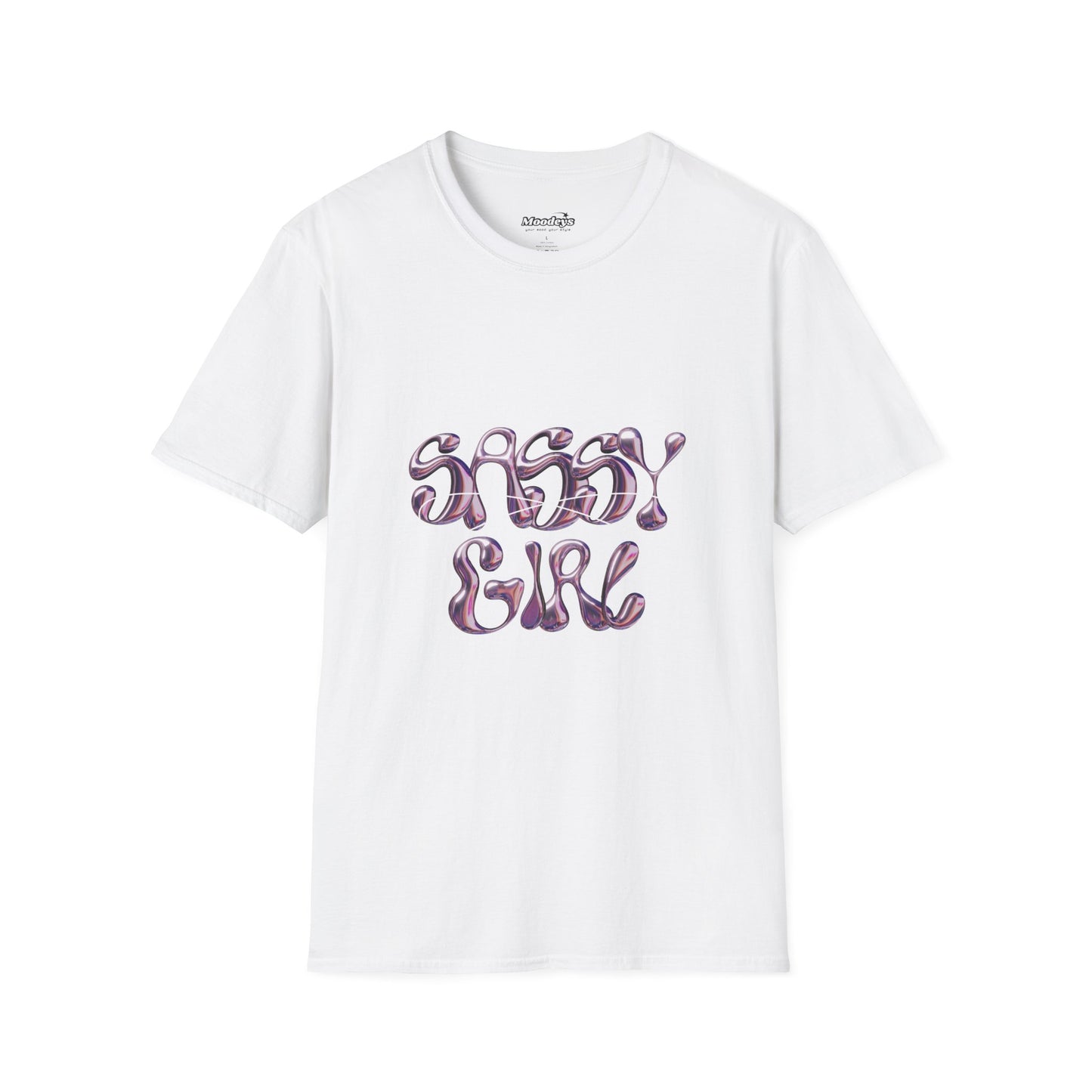 Sassy Girl Tee | Retro Swirl Graphic Cotton T-Shirt for Women