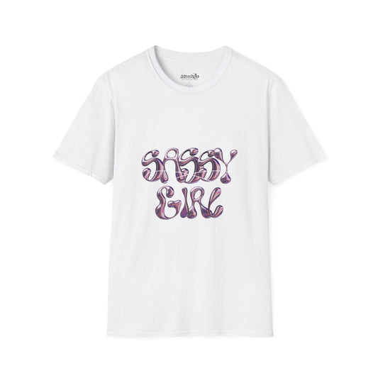 Sassy Girl Tee — Retro Swirl Graphic Cotton T-Shirt for Women