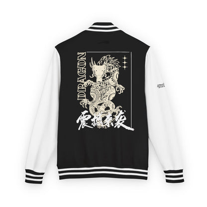 Dragon Graphic Letterman Jacket | Varsity Streetwear with Back Dragon Art