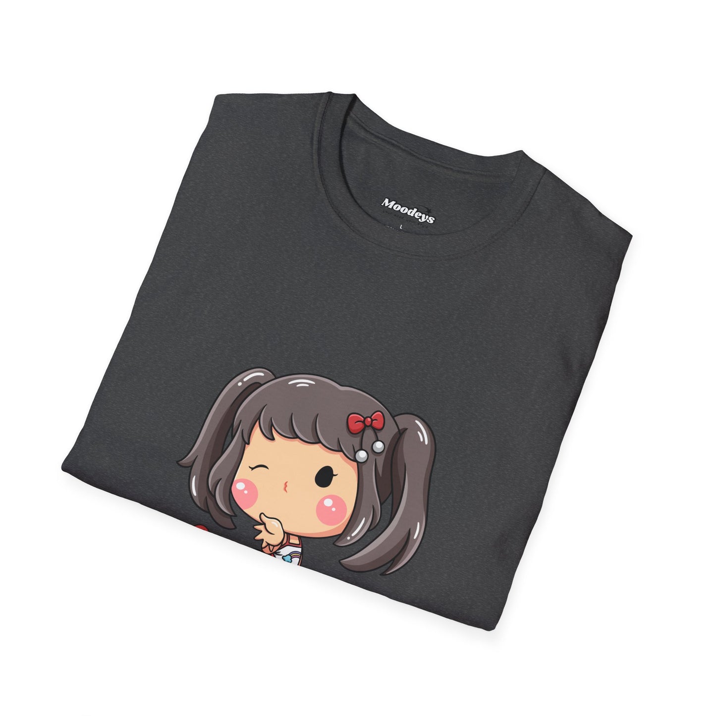 Kawaii Heart Girl Tee | Cute Chibi Graphic Cotton T-Shirt for Girls