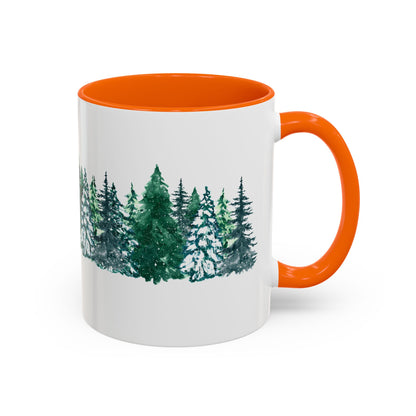 Pine Forest Accent Coffee Mug | Woodland Winter Gift (11/15 oz)