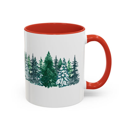 Pine Forest Accent Coffee Mug | Woodland Winter Gift (11/15 oz)