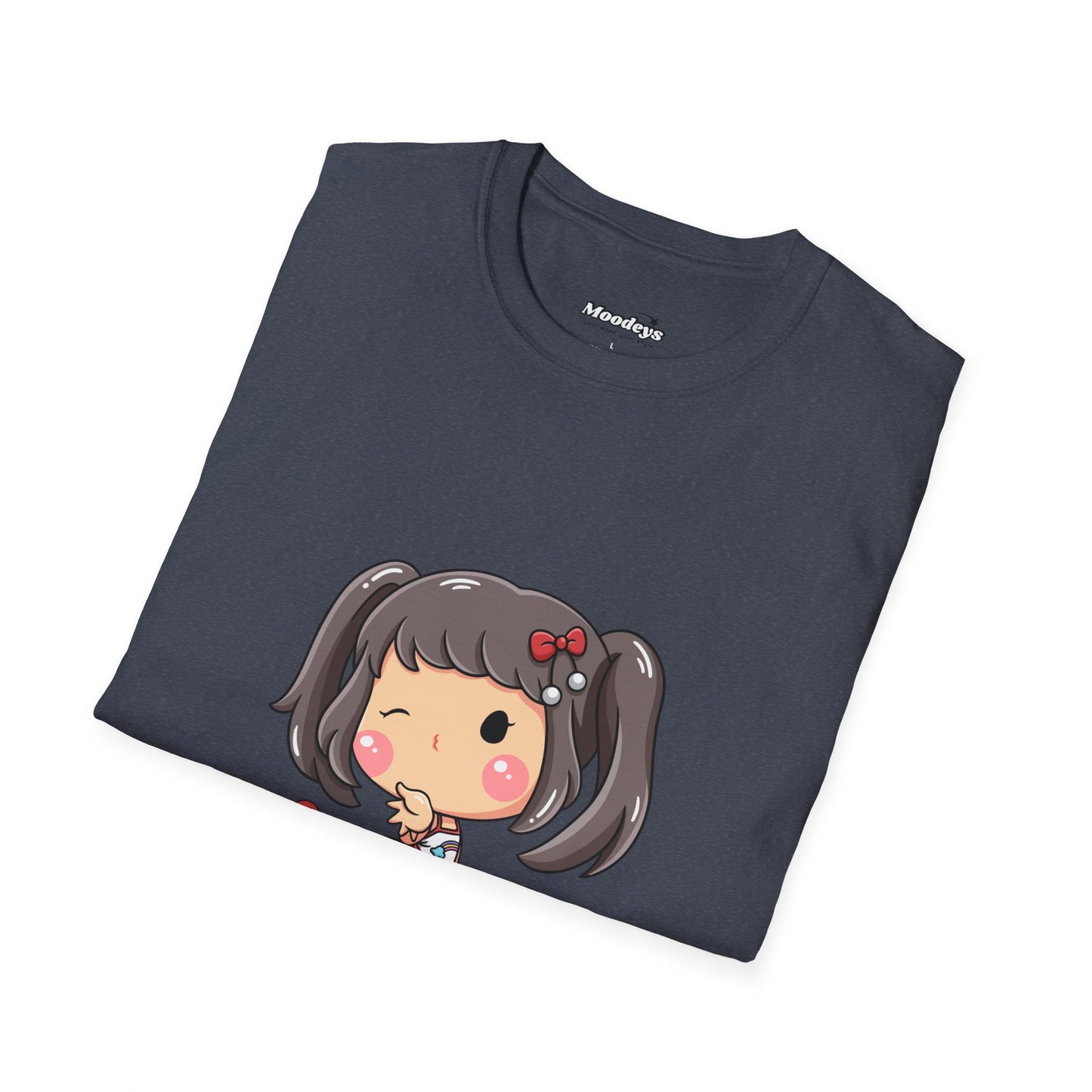 Kawaii Heart Girl Tee | Cute Chibi Graphic Cotton T-Shirt for Girls