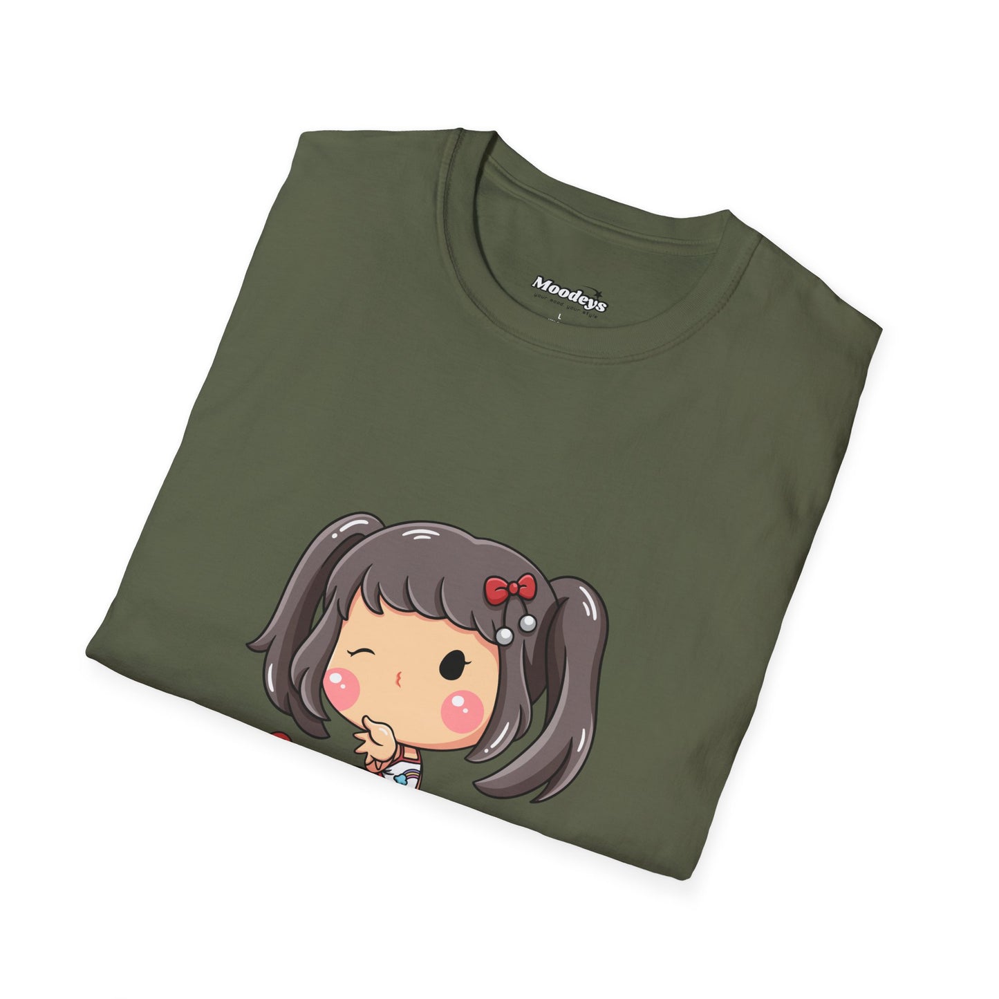 Kawaii Heart Girl Tee | Cute Chibi Graphic Cotton T-Shirt for Girls