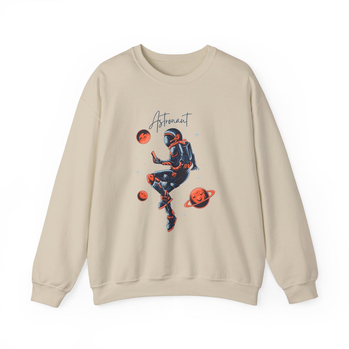 Astronaut Crewneck Sweatshirt | Floating Space Graphic
