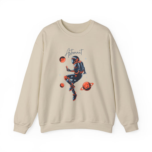 Astronaut Crewneck Sweatshirt | Floating Space Graphic