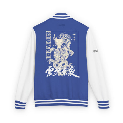 Dragon Graphic Letterman Jacket | Varsity Streetwear with Back Dragon Art