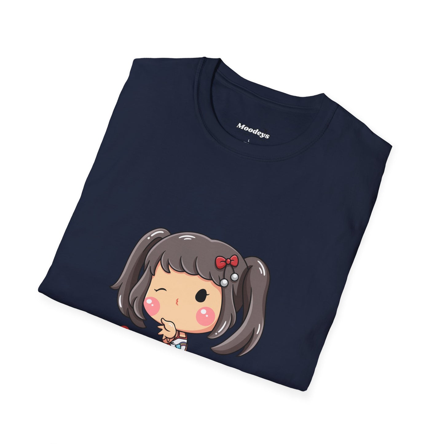 Kawaii Heart Girl Tee | Cute Chibi Graphic Cotton T-Shirt for Girls
