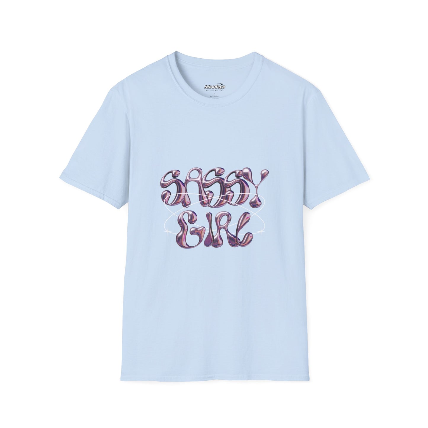 Sassy Girl Tee | Retro Swirl Graphic Cotton T-Shirt for Women