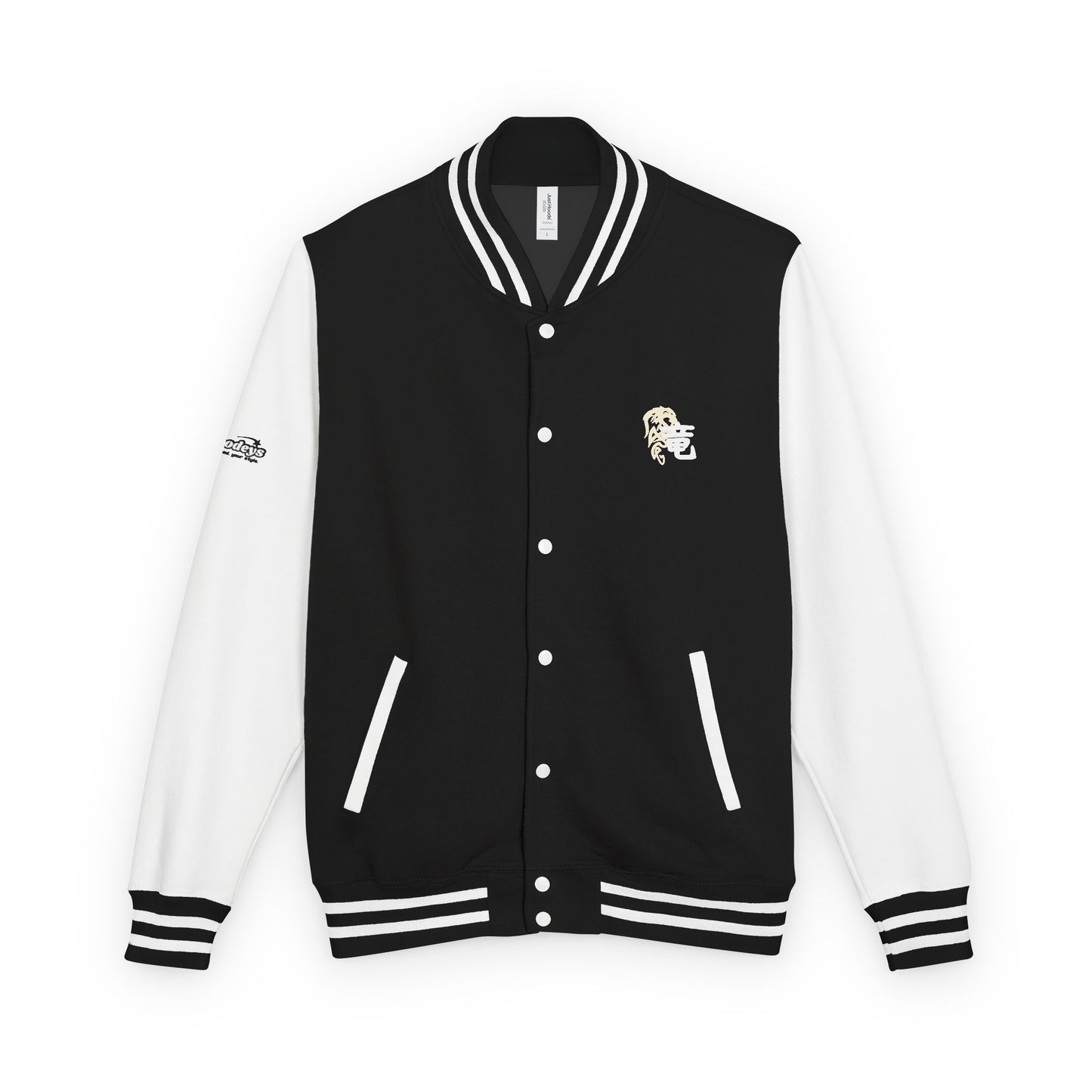 Dragon Graphic Letterman Jacket | Varsity Streetwear with Back Dragon Art