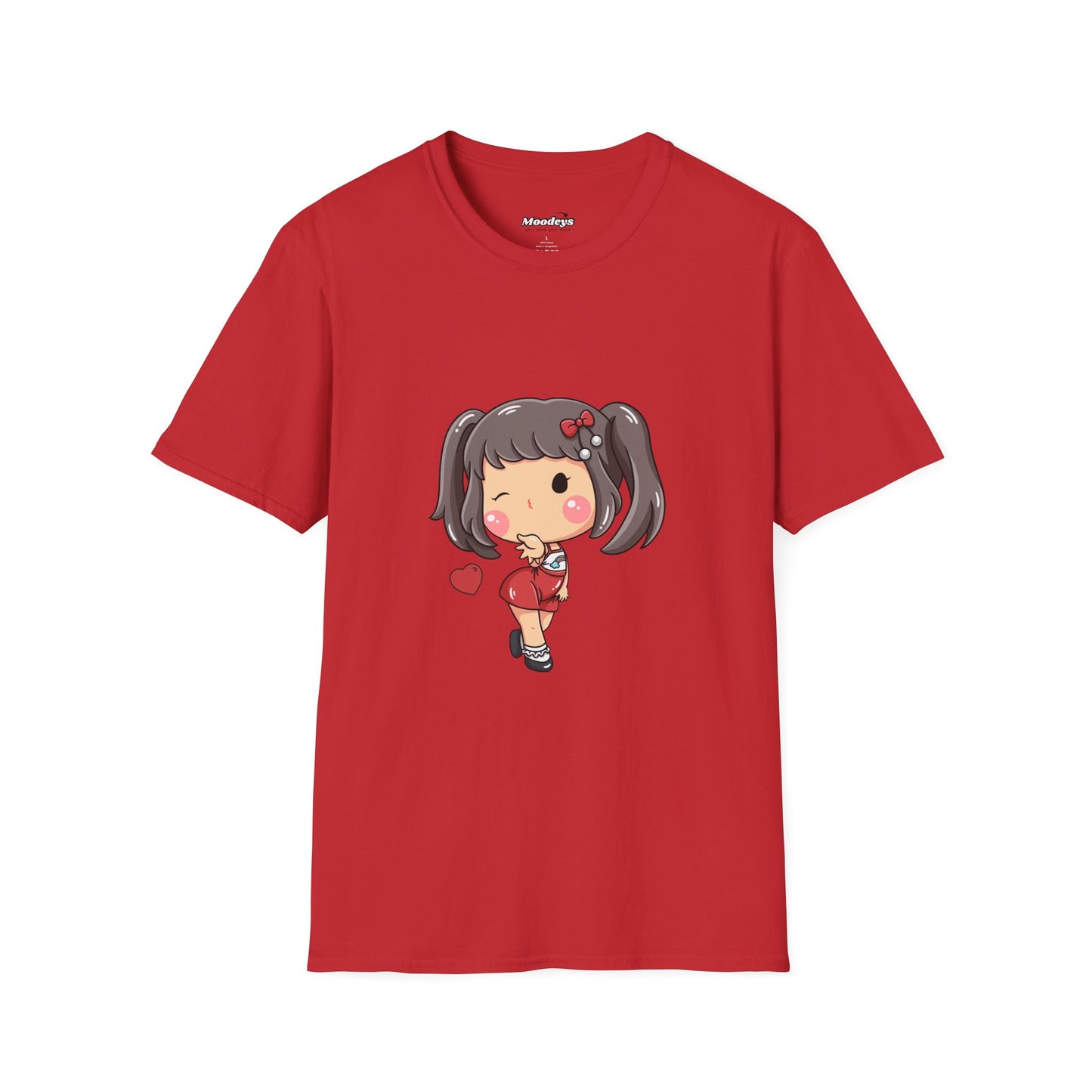 Kawaii Heart Girl Tee | Cute Chibi Graphic Cotton T-Shirt for Girls